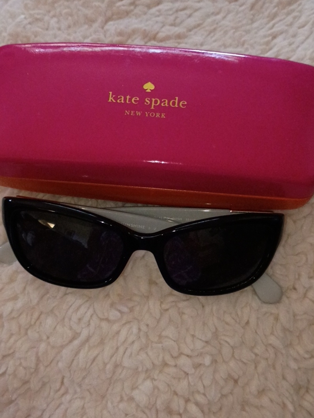 kate spade Black Sunglasses with Hot Pink Case